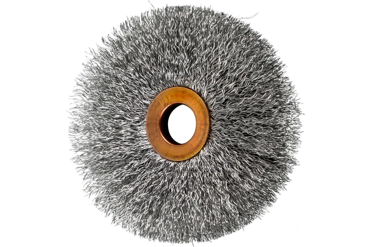 Picture of Pferd Tube Center Wire Wheel Brush 3" Dia. .008 Stainless Steel 1/2" Arbor